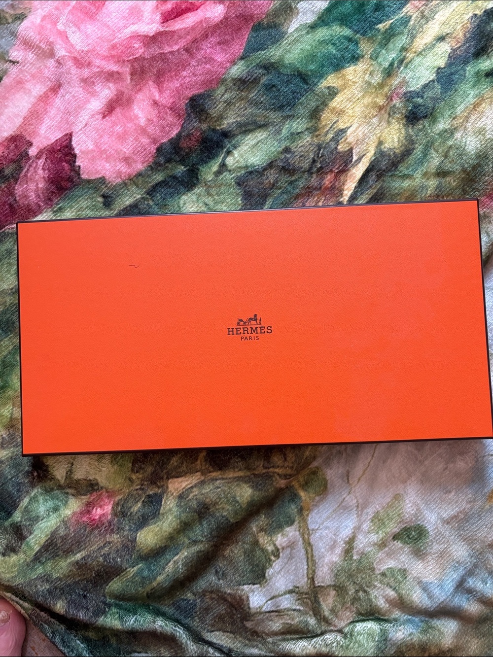 Hermès Paris Empty Orange Scarf Gift Box with Tissue Paper
